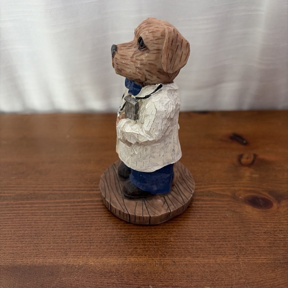 Vintage Resin Dog Figurine Wearing Doctor's Uniforme White Coat Doggy - Picture 2 of 5
